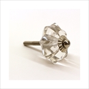 CLOVER(クローバー) つまみ ノブ ガラスノブ フラワー B 透明 クリア